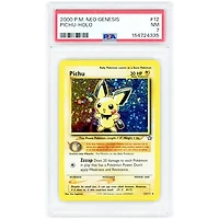 Pichu 2000 Pokemon Neo Genesis Holo Rare #12 PSA Authenticated 7 Card