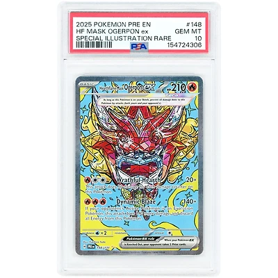 Hearthflame Mask Ogerpon EX 2025 Pokemon Prismatic Evolutions Special Illustration Rare #148 PSA Authenticated Card