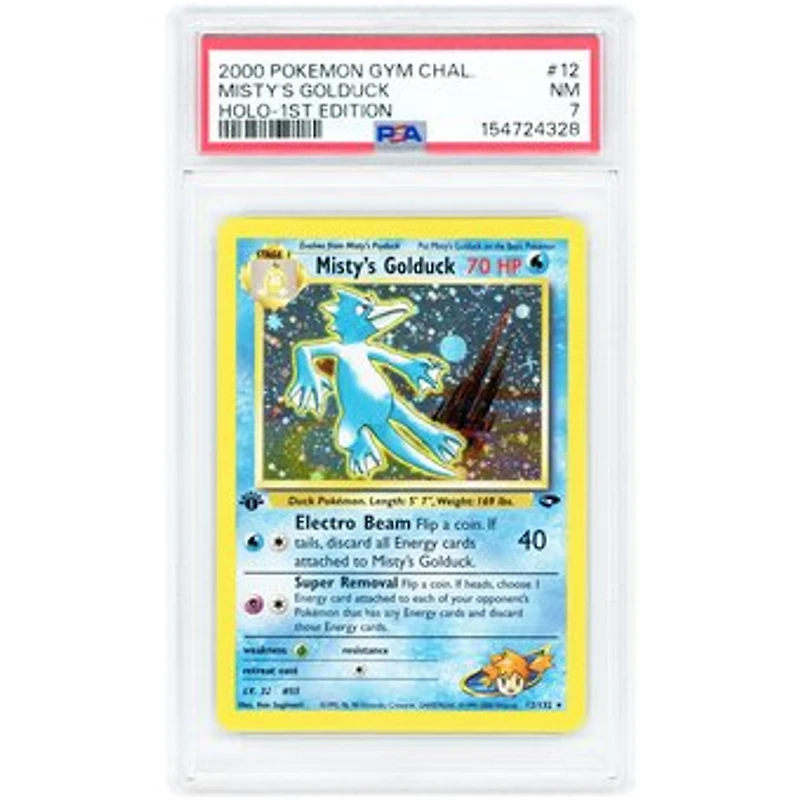 Misty's Golduck 2000 Pokemon Gym Challenge 1st Edition Holo Rare #12 PSA Authenticated 7 Card