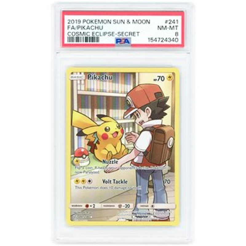 Pikachu 2019 Pokemon Cosmic Eclipse Secret Rare #241 PSA Authenticated 8 Card