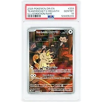 Team Rocket's Meowth 2025 Pokemon Destined Rivals Illustration Rare #203 PSA Authenticated 10 Card