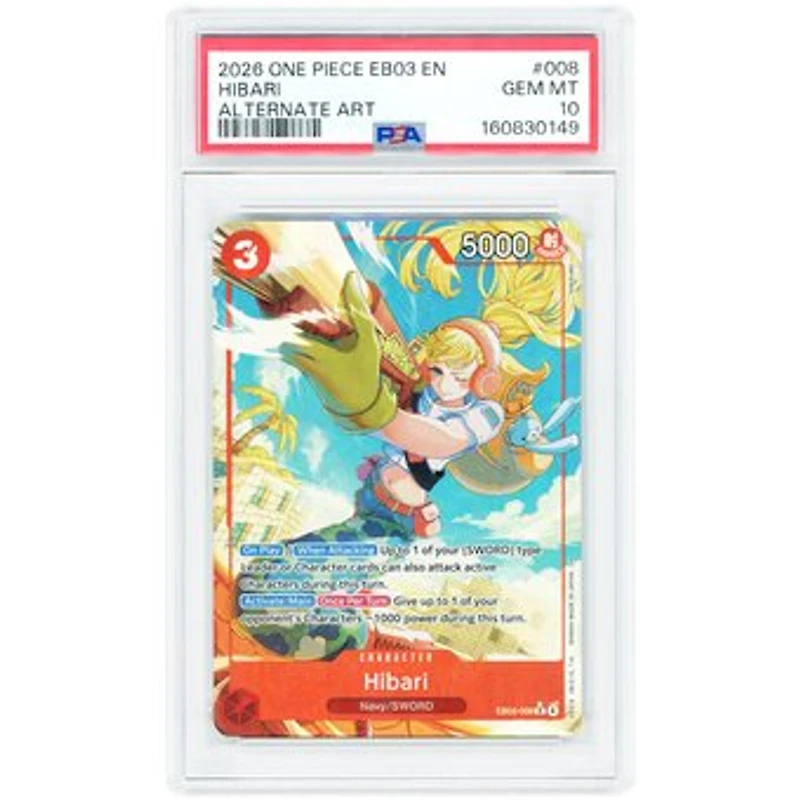 Hibari 2026 One Piece Heroine's Edition Rare #EB03-008 PSA Authenticated 10 Card