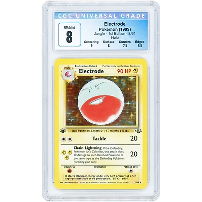 Electrode 1999 Pokemon Jungle 1st Edition Holo Rare #2 CGC Authenticated 8 Card