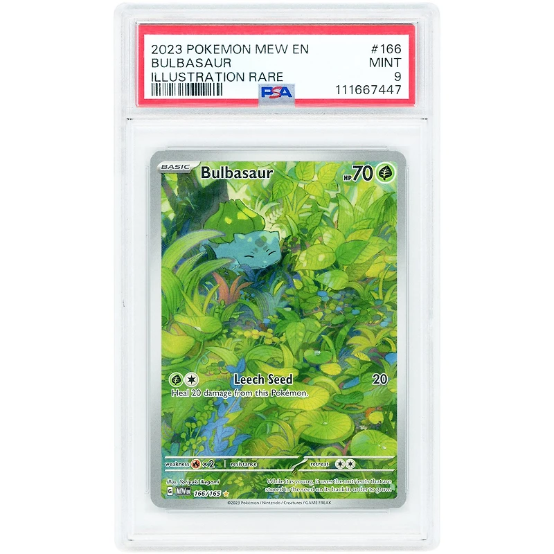 Bulbasaur 2023 Pokemon 151 Illustration Rare #166 PSA Authenticated 9 Card