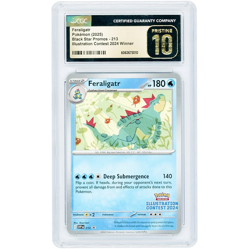 Feraligatr 2025 Pokemon Scarlet & Violet Promo Illustration Contest '24 #213 CGC Authenticated Pristine 10 Card