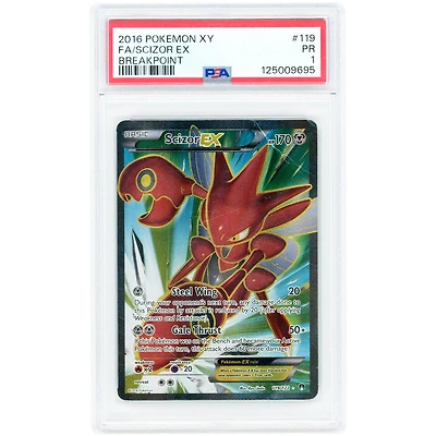 Scizor EX 2016 Pokemon BREAKpoint Full Art Ultra Rare #119 PSA Authenticated 1 Card