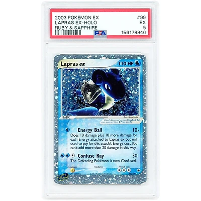 Lapras ex 2003 Pokemon EX Ruby & Sapphire Ultra Rare #99 PSA Authenticated 5 Card