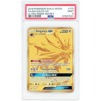 Solgaleo GX 2018 Pokemon Ultra Prism Secret Rare #173 PSA Authenticated 9 Card
