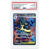 Mega Lucario ex 2025 Pokemon Mega Evolution Ultra Rare #160 PSA Authenticated 10 Card