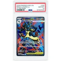 Mega Lucario ex 2025 Pokemon Mega Evolution Ultra Rare #160 PSA Authenticated 10 Card