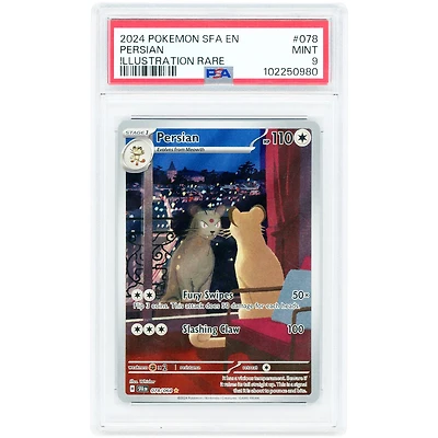 Persian 2024 Pokemon Shrouded Fable Illustration Rare #78 PSA Authenticated 9 Card