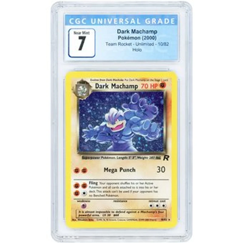 Dark Machamp 2000 Pokemon Team Rocket Holo Rare #10 CGC Authenticated 7 Card
