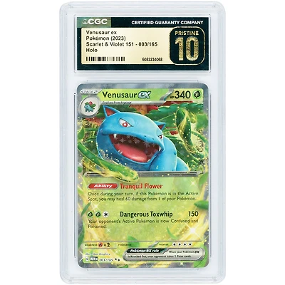 Venusaur ex 2023 Pokemon 151 Double Rare #3 CGC Authenticated Pristine 10 Card
