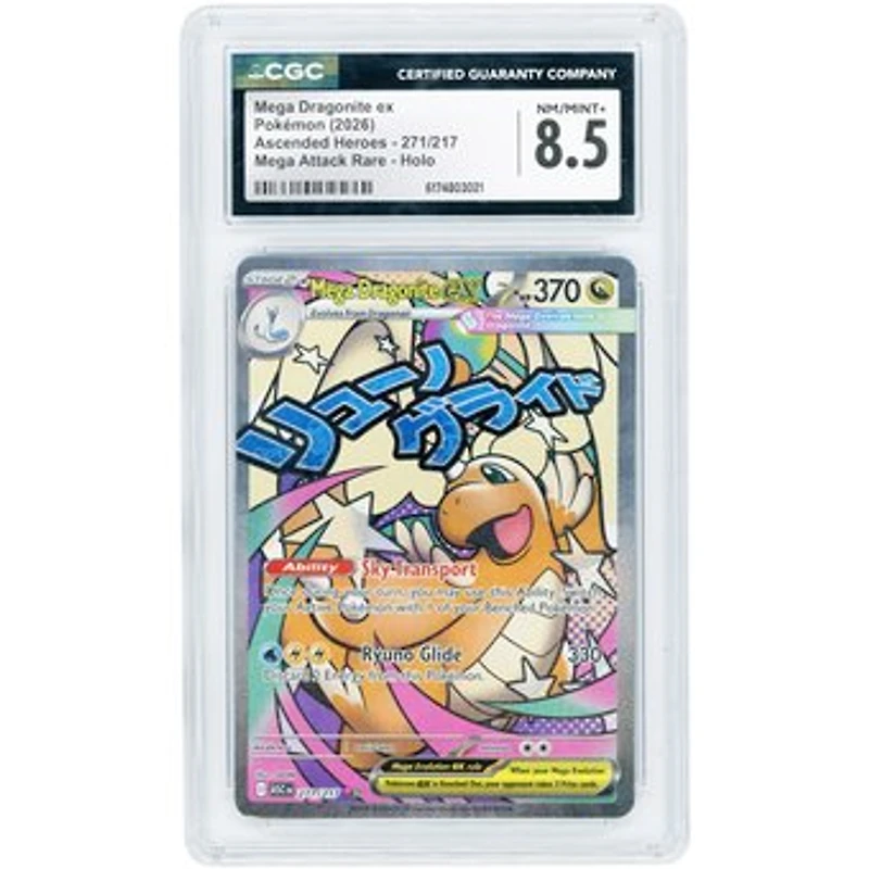 Mega Dragonite ex 2026 Pokemon Ascended Heroes Mega Attack Rare #271 CGC Authenticated 8.5 Card