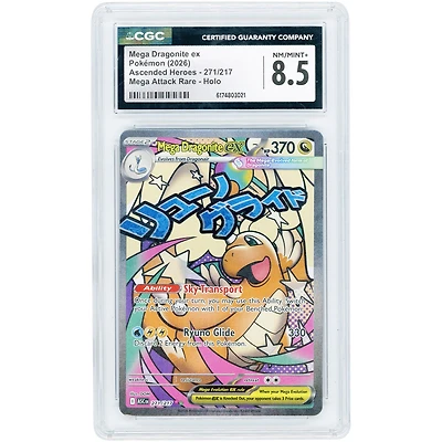 Mega Dragonite ex 2026 Pokemon Ascended Heroes Mega Attack Rare #271 CGC Authenticated 8.5 Card