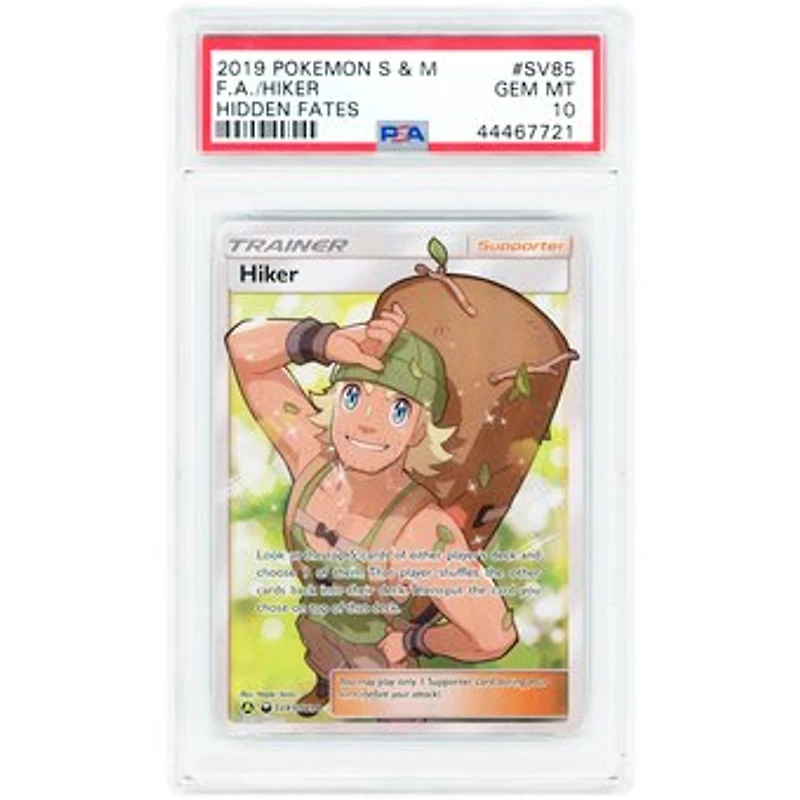 Hiker 2019 Pokemon Hidden Fates Shiny Vault Shiny Holo Rare #SV85 PSA Authenticated 10 Card