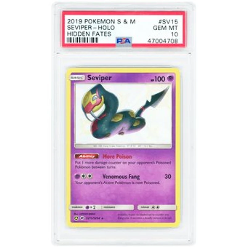 Seviper 2019 Pokemon Hidden Fates Shiny Vault Shiny Holo Rare #SV15 PSA Authenticated 10 Card