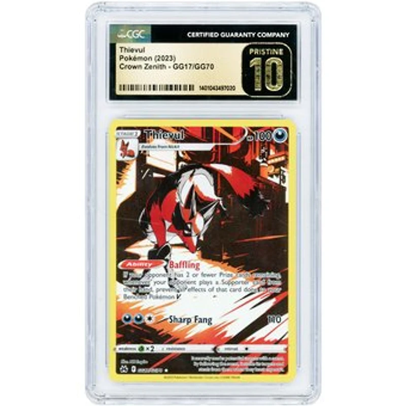 Thievul 2023 Pokemon Crown Zenith Galarian Gallery Ultra Rare #GG17 CGC Authenticated Pristine 10 Card