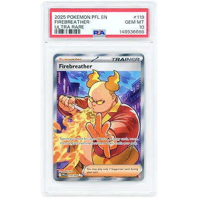 Firebreather 2025 Pokemon Phantasmal Flames Ultra Rare #119 PSA Authenticated 10 Card