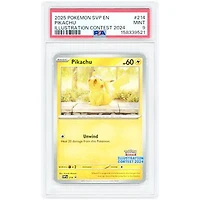 Pikachu 2025 Pokemon Scarlet & Violet Promo Illustration Contest '24 #214 PSA Authenticated 9 Card