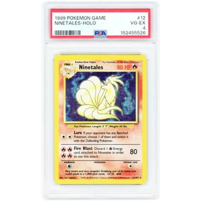 Ninetales 1999 Pokemon Base Set Unlimited Holo Rare #12 PSA Authenticated 4 Card