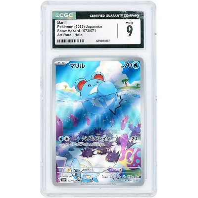Marill 2023 Pokemon Snow Hazard Japanese Art Rare #73 CGC Authenticated 9 Card