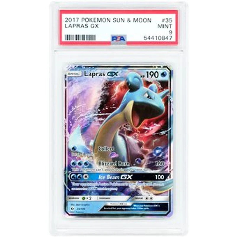Lapras GX 2017 Pokemon Sun & Moon Base Set Ultra Rare #35 PSA Authenticated 9 Card