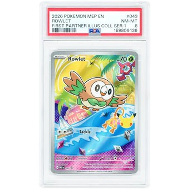 Rowlet 2026 Pokemon Mega Evolution Promo #43 PSA Authenticated 8 Card