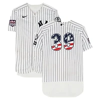 Ali Sanchez New York Yankees Game-Used #39 White Nike Pinstripe Jersey vs. Minnesota Twins on July 4, 2026