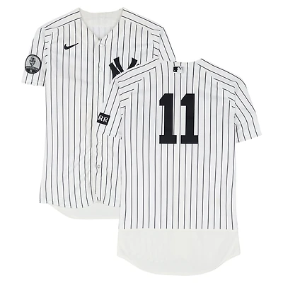 Anthony Volpe New York Yankees Game-Used #11 White Nike Pinstripe Jersey vs. Minnesota Twins on July 5, 2026