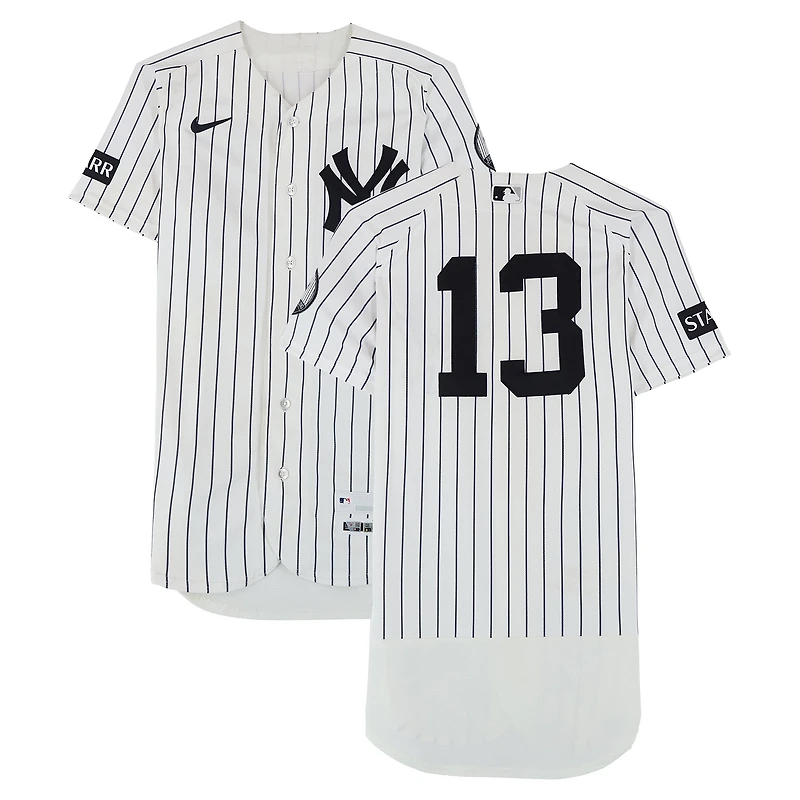 Jazz Chisholm Jr. New York Yankees Game-Used #13 White Nike Pinstripe Jersey vs. Minnesota Twins on July 5, 2026