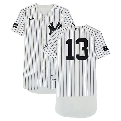 Jazz Chisholm Jr. New York Yankees Game-Used #13 White Nike Pinstripe Jersey vs. Minnesota Twins on July 5, 2026