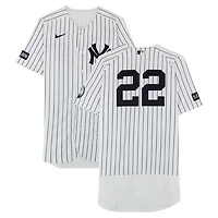 Ben Rice New York Yankees Game-Used #22 White Nike Pinstripe Jersey vs. Minnesota Twins on July 5, 2026