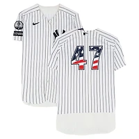 Brent Headrick New York Yankees Game-Used #47 White Nike Pinstripe Jersey vs. Minnesota Twins on July 4, 2026