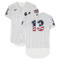 Jazz Chisholm Jr. New York Yankees Game-Used #13 White Nike Pinstripe Jersey vs. Minnesota Twins on July 4, 2026