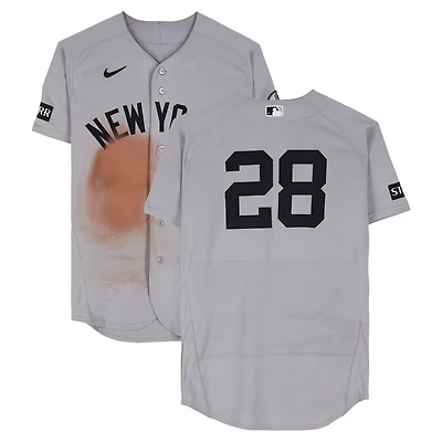 Austin Wells New York Yankees Game-Used #28 Gray Nike Jersey vs. Boston Red Sox on June 28, 2026