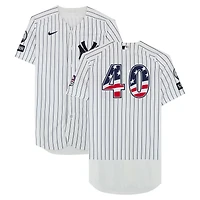 Ryan Weathers New York Yankees Player-Worn #40 White Nike Pinstripe Jersey vs. Minnesota Twins on July 4, 2026