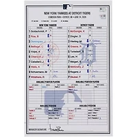 New York Yankees Game-Used Lineup Card vs. Detroit Tigers on June 24, 2026