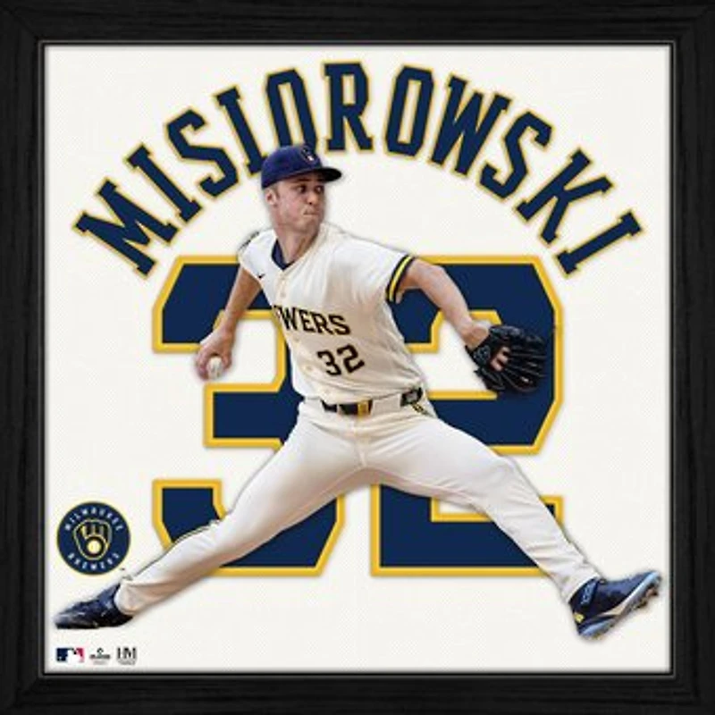 Highland Mint Jacob Misiorowski Milwaukee Brewers 13" x 13" Impact Jersey Frame
