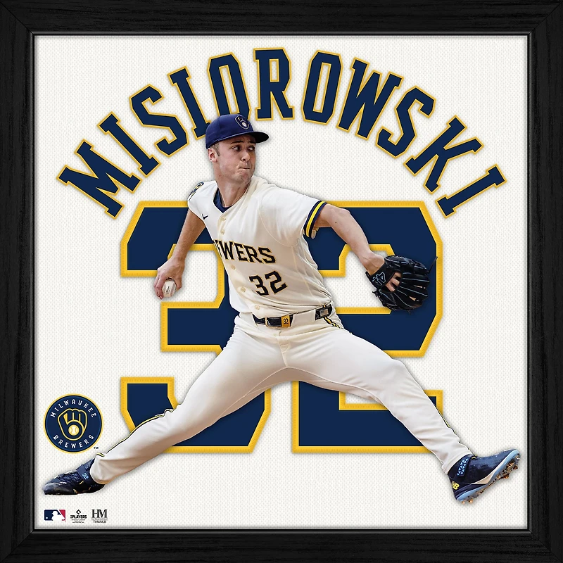 Highland Mint Jacob Misiorowski Milwaukee Brewers 13" x 13" Impact Jersey Frame