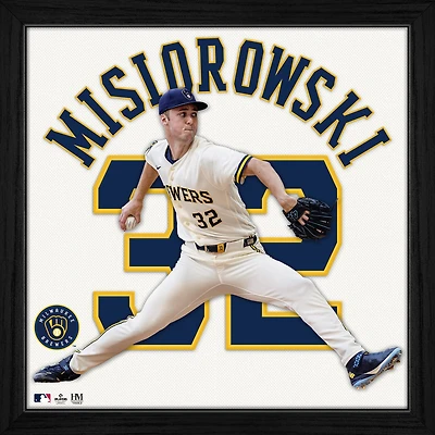 Highland Mint Jacob Misiorowski Milwaukee Brewers  13" x 13" Impact Jersey Frame