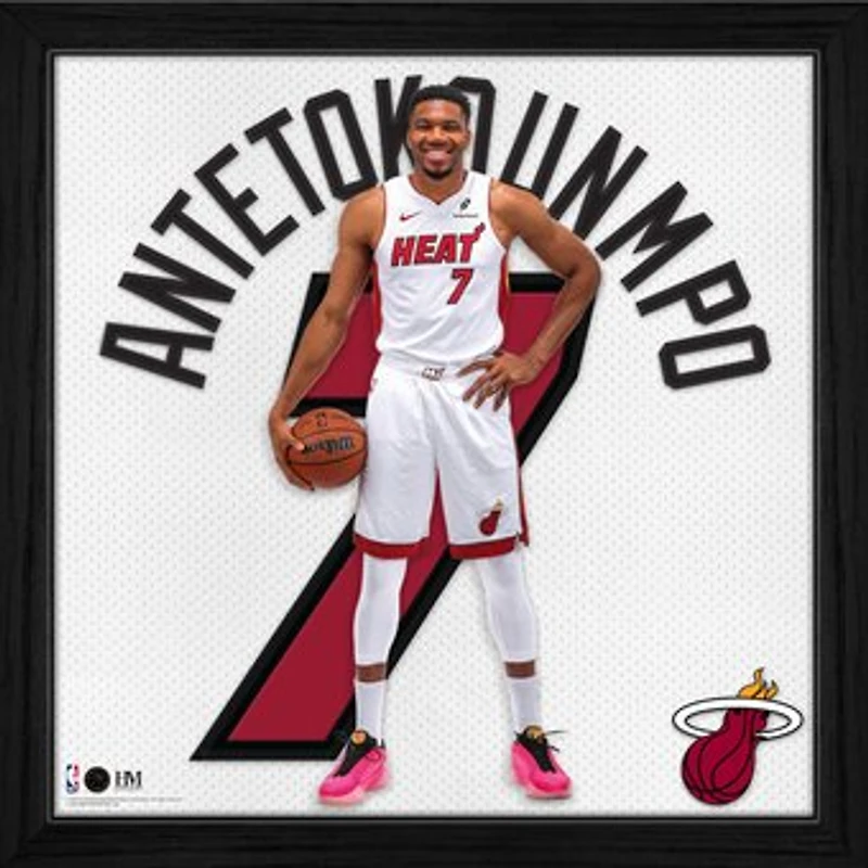 Highland Mint Giannis Antetokounmpo Miami Heat 13" x 13" Impact Jersey Frame