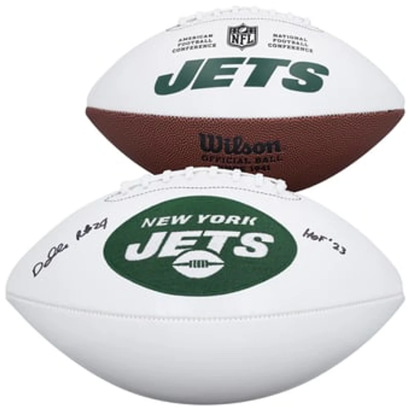 Darrelle Revis New York Jets Autographed Wilson White Panel Football with "HOF 23" Inscription