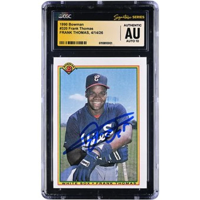 Frank Thomas Chicago White Sox Autographed 1990 Bowman #320 CGC Fanatics Witnessed Authenticated AUTO 10 Rookie Card