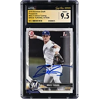 Brice Turang Milwaukee Brewers Autographed 2018 Bowman Draft Prospects #BD-11 CGC Fanatics Witnessed Authenticated MINT+ 9.5 Card