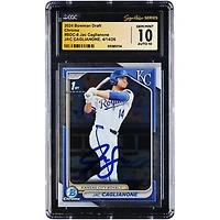 Jac Caglianone Kansas City Royals Autographed 2024 Bowman Draft Chrome #BDC-8 CGC Fanatics Witnessed Authenticated 10/10 Card