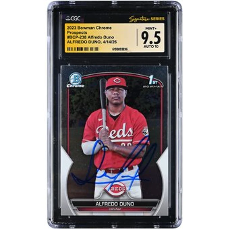 Alfredo Duno Cincinnati Reds Autographed 2023 Bowman Chrome Prospects #BCP-238 CGC Fanatics Witnessed Authenticated 9.5/10 Card