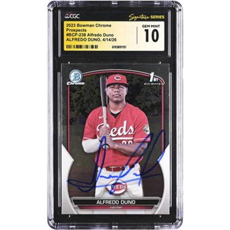 Alfredo Duno Cincinnati Reds Autographed 2023 Bowman Chrome Prospects #BCP-238 CGC Fanatics Witnessed Authenticated GEM MINT 10 Card