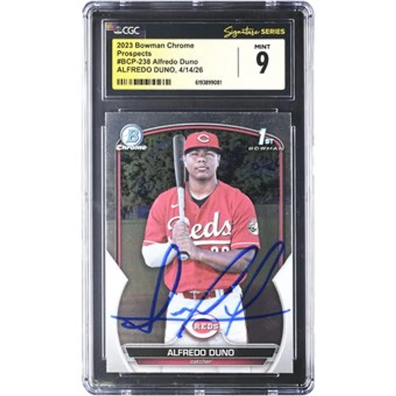 Alfredo Duno Cincinnati Reds Autographed 2023 Bowman Chrome Prospects #BCP-238 CGC Fanatics Witnessed Authenticated MINT 9 Card