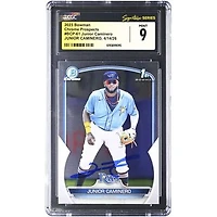 Junior Caminero Tampa Bay Rays Autographed 2023 Bowman Chrome Prospects #BCP-61 CGC Fanatics Witnessed Authenticated MINT 9 Card